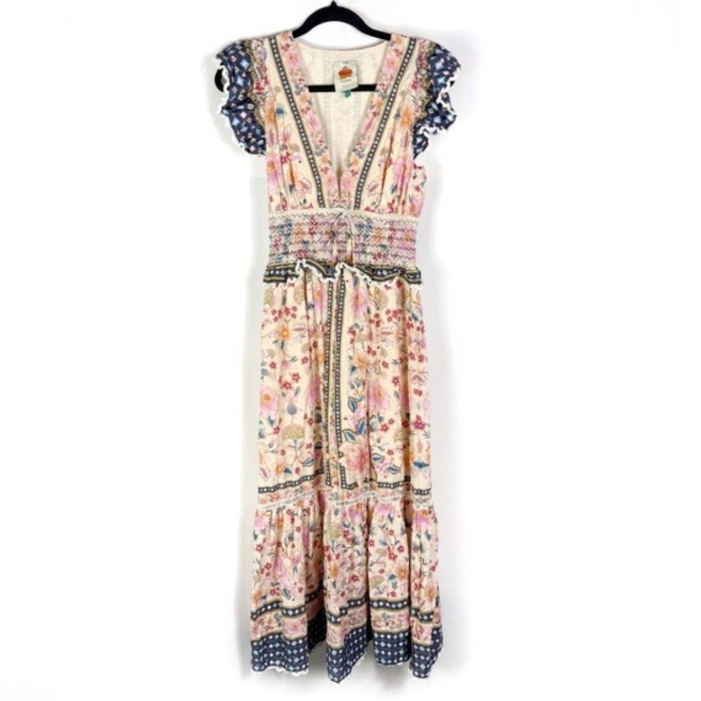 Farm Rio Superbloom Tapestry Ruffle Floral Maxi Dress Size Small - Picture 6 of 16